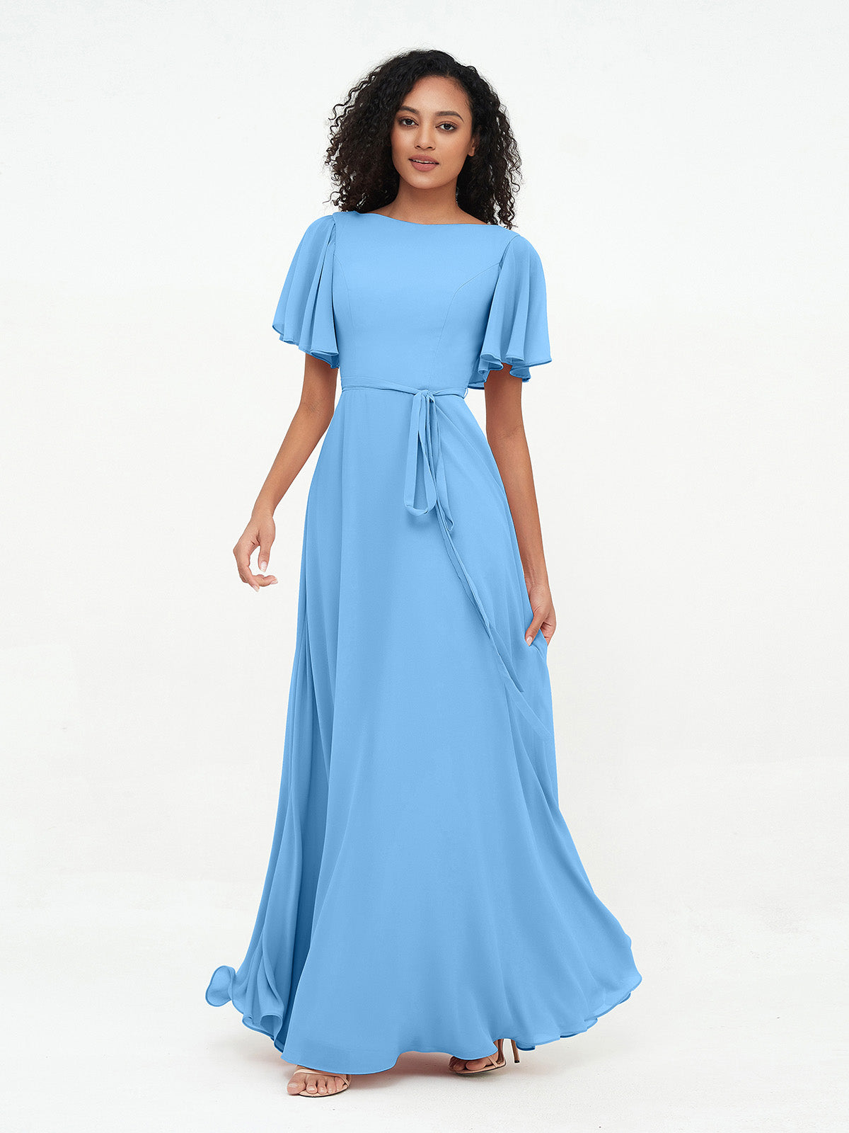 Flutter Sleeve Bridesmaids Dress