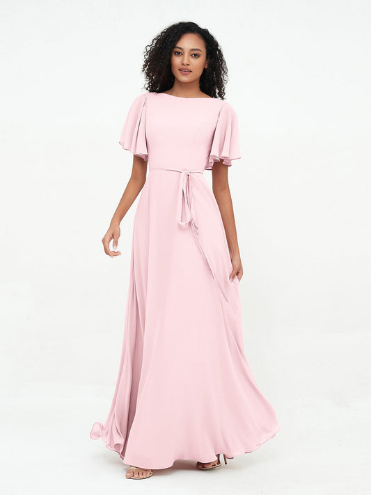 Flutter Sleeve Bridesmaids Dress