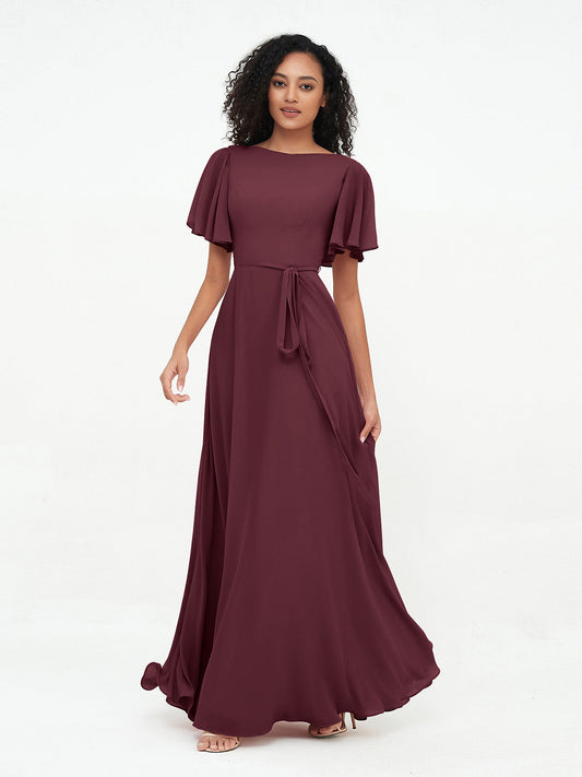 Flutter Sleeve Bridesmaids Dress