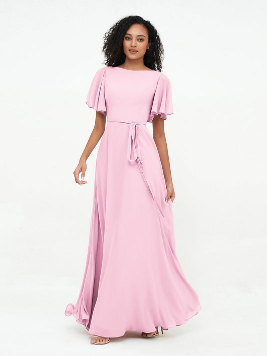 Flutter Sleeve Bridesmaids Dress