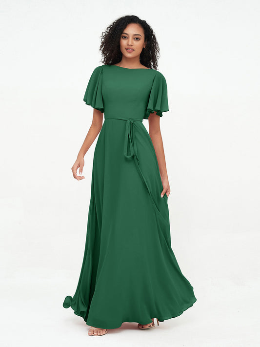 Flutter Sleeve Bridesmaids Dress