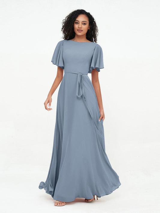 Flutter Sleeve Bridesmaids Dress