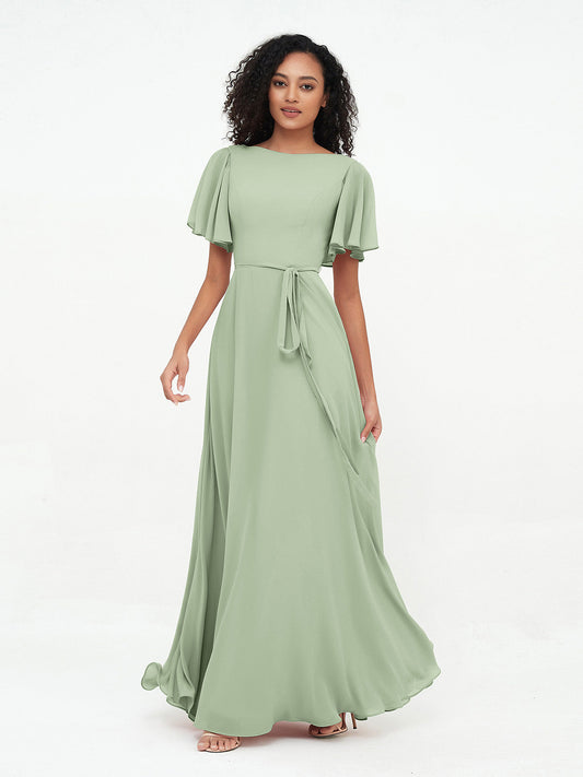 Flutter Sleeve Bridesmaids Dress