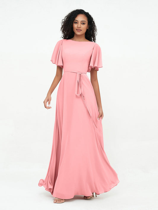 Flutter Sleeve Bridesmaids Dress