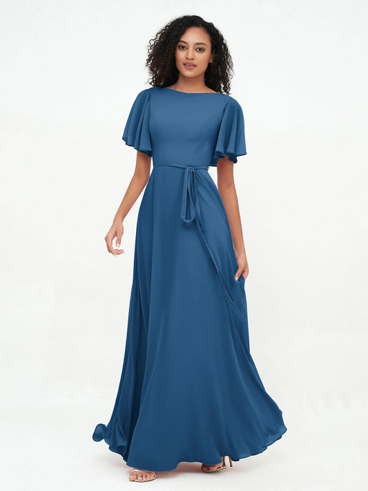 Flutter Sleeve Bridesmaids Dress