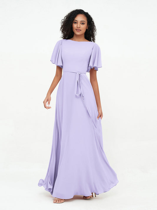 Flutter Sleeve Bridesmaids Dress