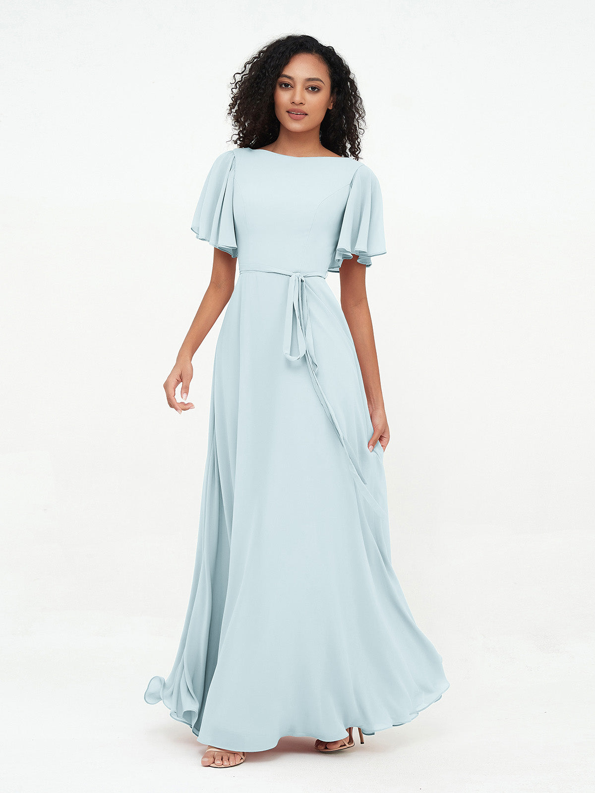 Flutter Sleeve Bridesmaids Dress