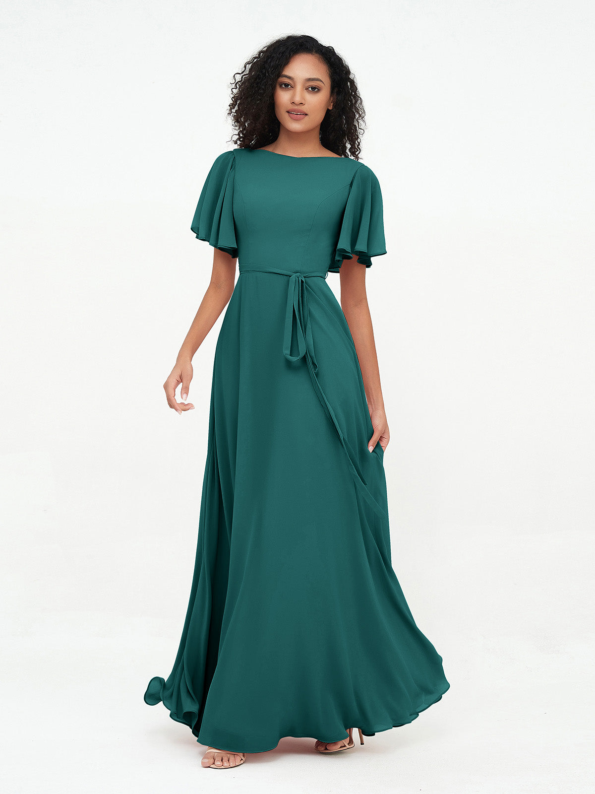 Flutter Sleeve Bridesmaids Dress