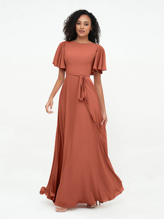 Flutter Sleeve Bridesmaids Dress