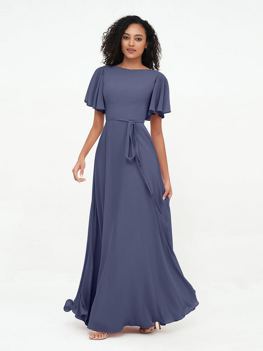 Flutter Sleeve Bridesmaids Dress