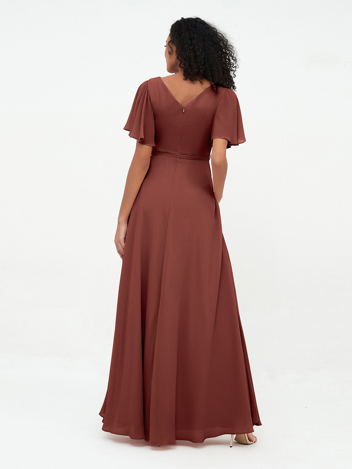 Flutter Sleeve Bridesmaids Dress