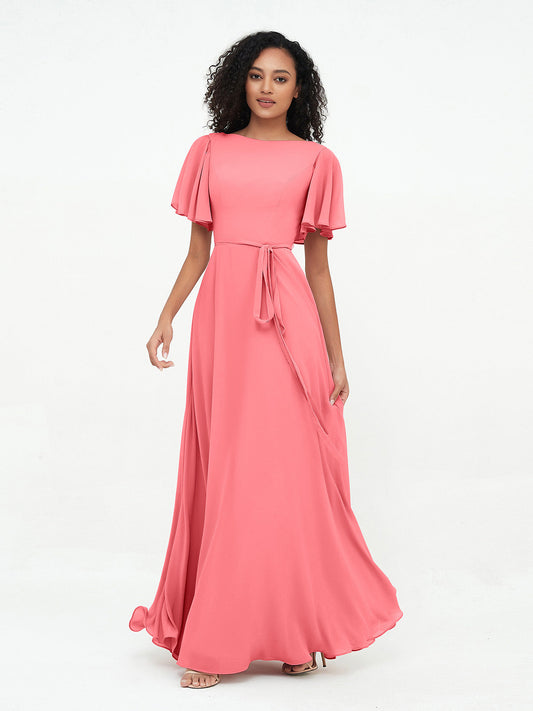 Flutter Sleeve Bridesmaids Dress