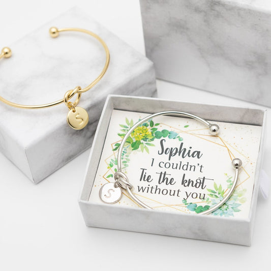 Knot Bridesmaids Initial gift Bracelet