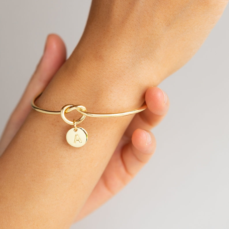 Knot Bridesmaids Initial gift Bracelet