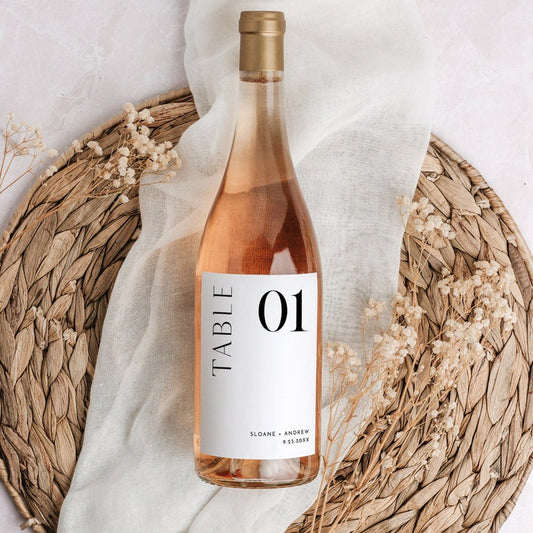 Elegant Wine Label Table Numbers (label only)