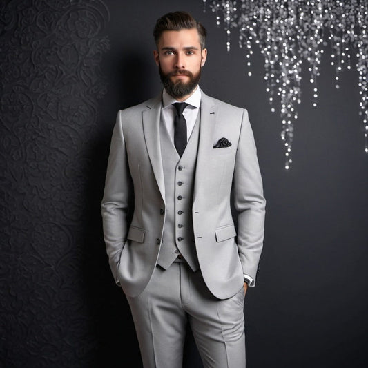 Grey 3Pcs Suit