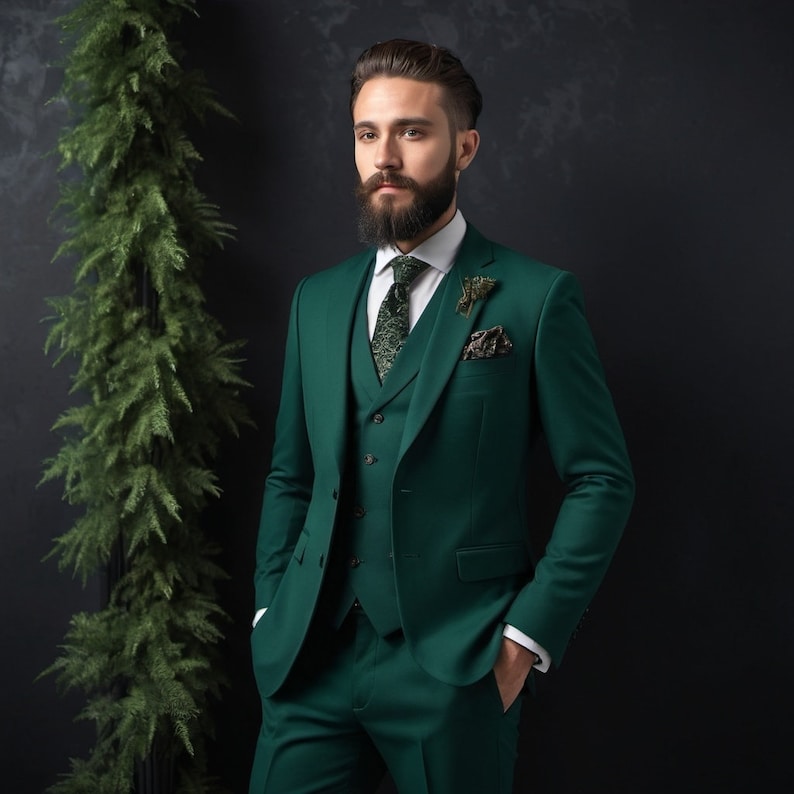 Green 3Pcs Suit