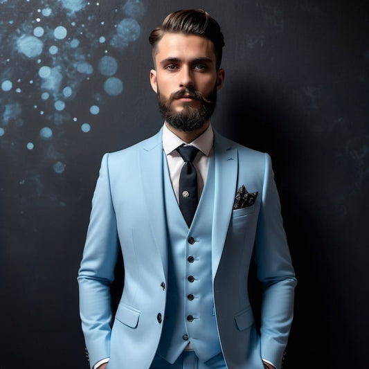 Powder Blue 3Pcs Suit