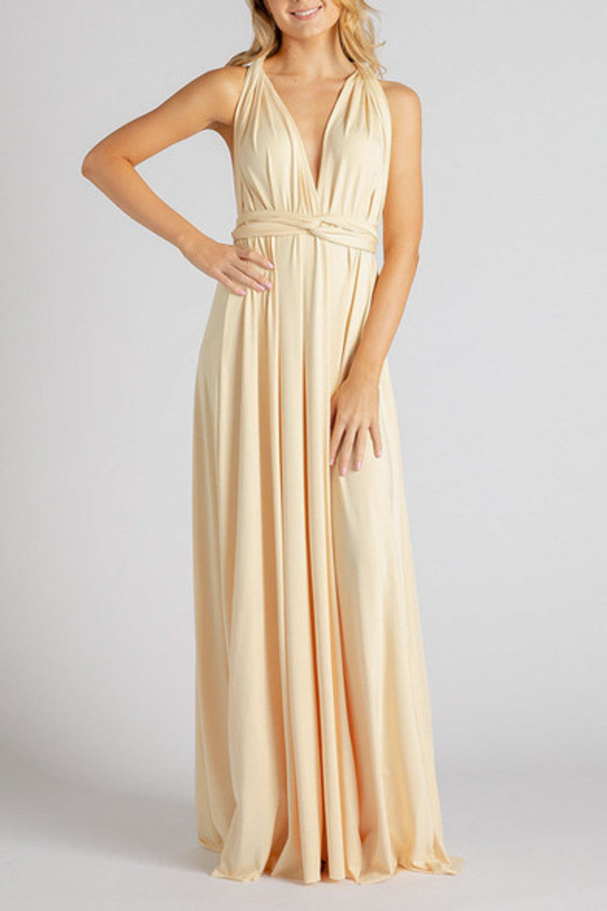 MultiWrap Infinity dress Pastel Gold