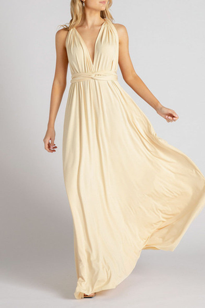 MultiWrap Infinity dress Pastel Gold