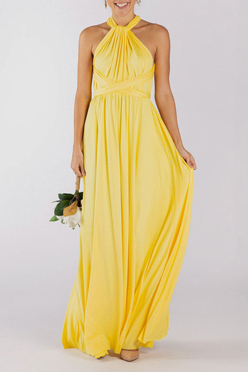 MultiWrap Infinity dress Pastel Yellow