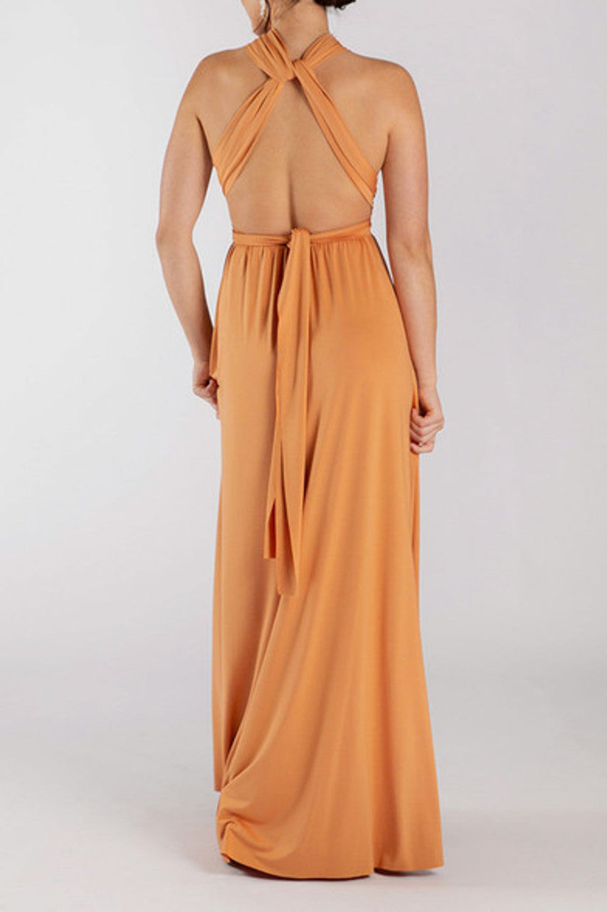 MultiWrap Infinity dress Tan