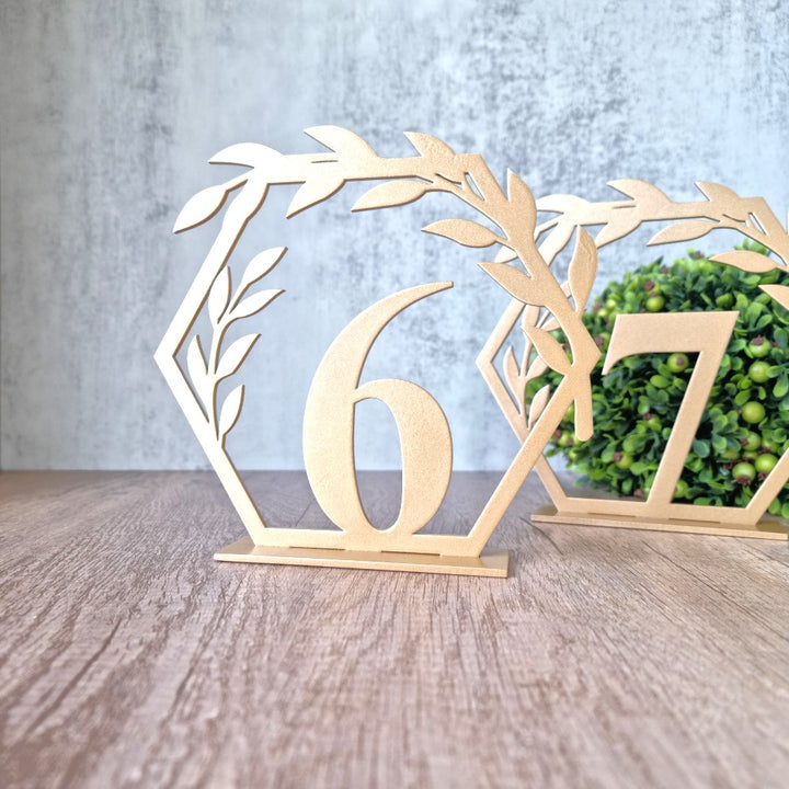 Geometric Wreath Table Numbers