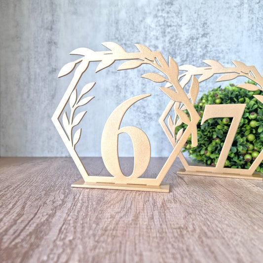 Geometric Wreath Table Numbers